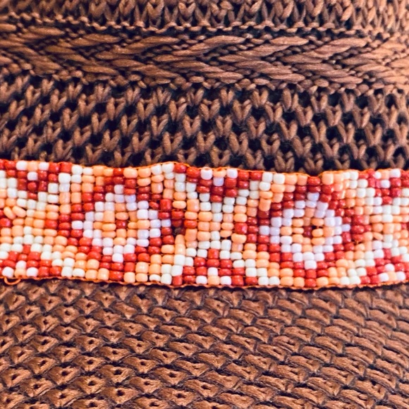 🌟HP🌟NWOT Packable Wide Brim Brown Knit & Seed Bead Band Hat by San Diego Hat Co. - Picture 3 of 15